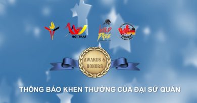 Thông báo khen thưởng của Đại sứ quán trong năm 2017 – 2018 Thông báo khen thưởng của Đại sứ quán trong năm 2017 – 2018